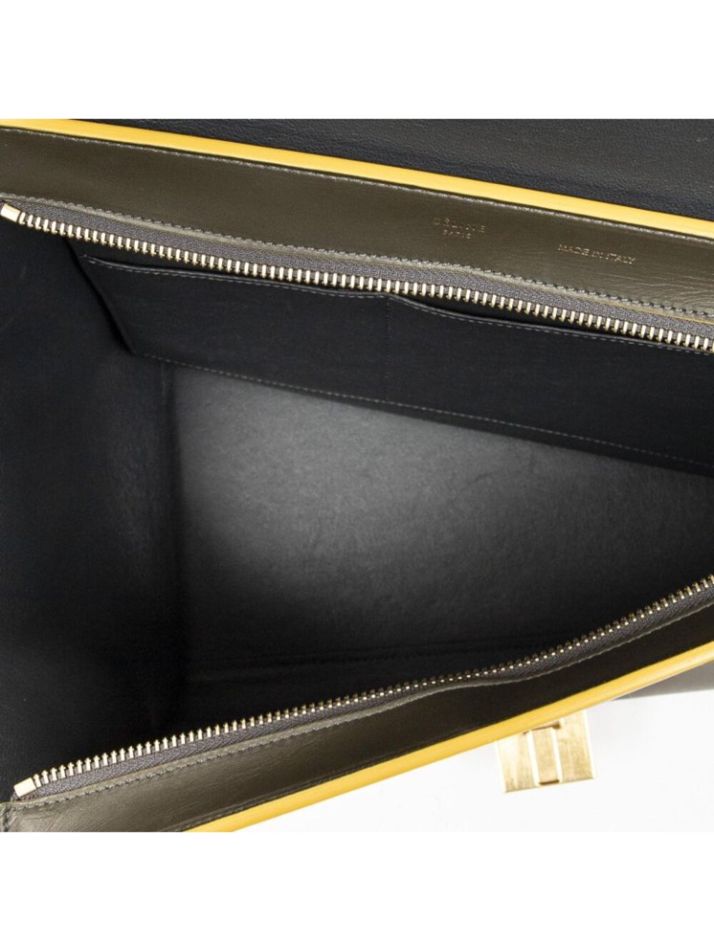 Celine Midi Amtrak Green Yellow Calfskin Leather Messenger - Picture 9 of 15